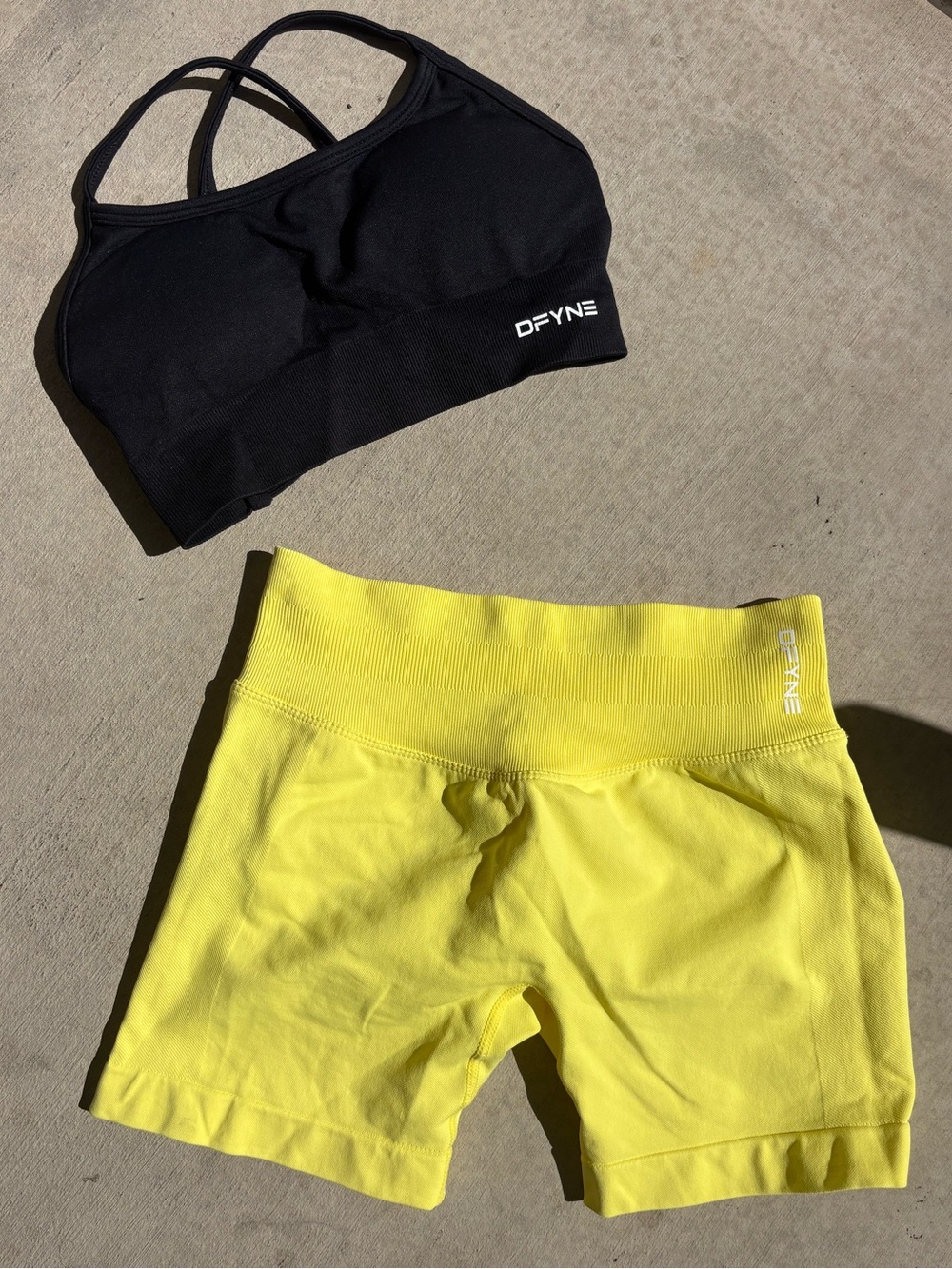 Dfyne impact shorts neon yellow